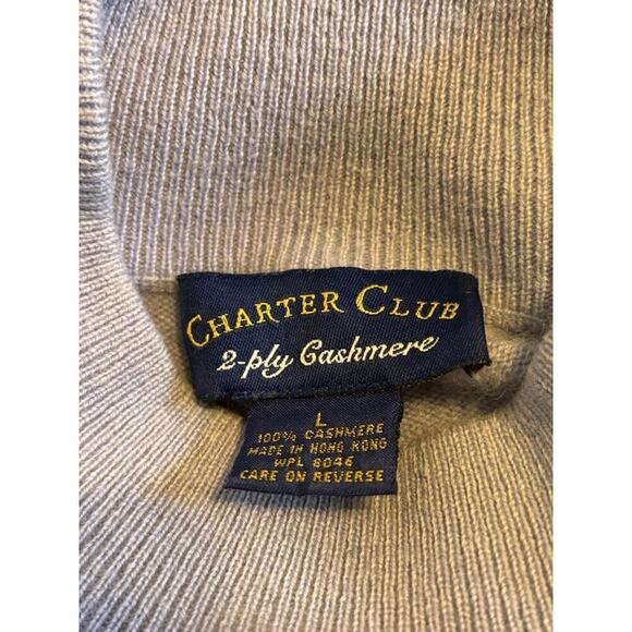 Charter Club 2-Ply Cashmere Large Lavender Sweater Top Long Sleeves Mock Collar - Picture 4 of 5